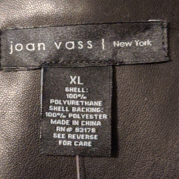 🇨🇦 Sz XL Joan Vass New York Faux Leather Vest - Picture 7 of 13